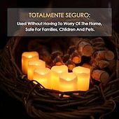 cheap Candle Lights-24Pcs Flameless LED Candle Creative Wishing Led Tea Light Warm White Flameless Candle Halloween Christmas Decor Candle Light