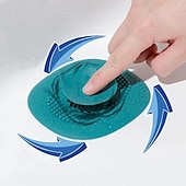 ieftine Produse de curatat-Dop din silicon pentru chiuveta de bucatarie filtru de dus capac de scurgere dop sita pentru chiuveta scurgere de pardosea prindere par accesorii de baie