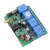 رخيصةأون مفاتيح ذكية-مفتاح التحكم عن بعد DC12v 24v 36v 4ch/رمز التعلم 10a مفتاح إيقاف التشغيل/433 ميجا هرتز