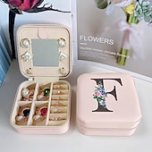 cheap Travel Bags-1PC Jewelry Box Waterproof Portable Mini Wearable leatherette PU(Polyurethane) PU Leather For Women&#039;s Casual Portable