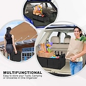 cheap Car Organizers-Trunk Organizer For Car, Collapsible Multi-Compartment Car Organizers Foldable And Waterproof, 600D Oxford Polyester, Suitable For Most Models