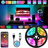 baratos Controlo Remoto-Luzes de tira de LED de 30 m para quarto – luzes de tira permanentes RGB com controle remoto e aplicativo para decoração de festas em ambientes e em casa