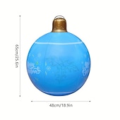 economico luci di Natale all&#039;aperto-Palla Inflabile di Natale da 24 Pollici con Luce Grandi Ornamenti Natalizi Decorazione Esterna Palla PVC Gonfiabile per Decorazioni Natalizie all&#039;aperto Palloncini Colorati per Albero di Natale