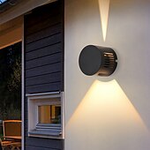 baratos luzes de parede ao ar livre-Luminária de parede led à prova d&#039;água para cima e baixo, luminária para áreas internas e externas, feixe de luz ajustável, abajur giratório, 10w, lâmpada de parede redonda moderna para varanda,