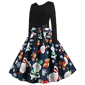 preiswerte Für Frauen-Weihnachtsmann Weihnachtskleid Ausgefallenes Weihnachtskleid Damen Weihnachten 1950er Erwachsene Weihnachten Neujahr Heiligabend Weihnachten Party Silvester Kleid
