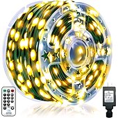 זול מוצרים עם חיבור לחשמל-328ft 100m גמישות LED מחרוזת מנורות ip67 רצועות עמיד למים אורות מחרוזת חג המולד 1000 לדים חם לבן חם מחרוזת אורות חג אורות חג מסיבה חג חתונה 29v
