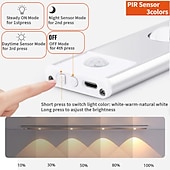 olcso szekrény világítás-1db intelligens led emberi test indukciós lámpa otthoni ultravékony macskaszem hegyi lámpa fekete csík újratölthető három színben állítható gardrób szekrény szoba világítás