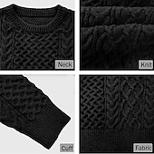 abordables suéter de los hombres-Hombre Pulóveres Suéter de punto Vestido Suéter Estriado Cable Tejer Recortado De Punto Cuello Barco Noche Fin de semana Ropa Otoño Invierno Negro Rosa M L XL