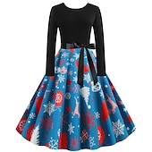 preiswerte Für Frauen-Weihnachtsmann Weihnachtskleid Ausgefallenes Weihnachtskleid Damen Weihnachten 1950er Erwachsene Weihnachten Neujahr Heiligabend Weihnachten Party Silvester Kleid