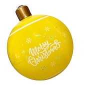 economico luci di Natale all&#039;aperto-Palla Inflabile di Natale da 24 Pollici con Luce Grandi Ornamenti Natalizi Decorazione Esterna Palla PVC Gonfiabile per Decorazioni Natalizie all&#039;aperto Palloncini Colorati per Albero di Natale