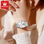 olcso Mechanikus órák-OLEVS Női Mechanikus óra Luxus Divat Üzlet Karóra Csontváz Automatikus önfelhúzós Tourbillon Fénylő ötvözet Néz