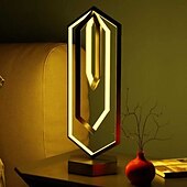 Недорогие ночники-Современные настольные лампы RGB с регулируемой яркостью, многоугольная светодиодная настольная лампа с пультом дистанционного управления и приложением управления для спальни, гостиной, офиса,