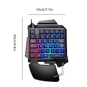 abordables Claviers-Clavier de jeu mécanique à une main, mini clavier de jeu portable rétroéclairé rvb