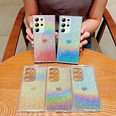 お買い得  サムスン用ケース-電話 ケース 用途 サムスンのギャラクシー S24 S23 Ultra Plus S23 S22 S21 プラス ウルトラ S21 FE A14 A34 A54 A53 A33 バックカバー クリア ブリンブリングリッターシャイニー 耐衝撃 TPU