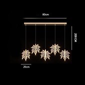 abordables Lustres uniques-lustre LED cristal feuille d&#039;érable design 4/5/6/12 lumières encastrées à intensité variable escalier en colimaçon long lustre villa escalier lumière duplex lustre 110-240v