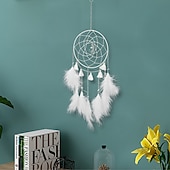 baratos Espanta-espíritos-1 peça apanhador de sonhos artesanal presente gancho de pena padrão de lua carrilhão de vento com um círculo ornamento decoração de parede estilo boho sem luz