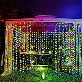 economico Striscie luci ad energia solare-1 confezione da 300/200/100 led per tende solari da esterno, telecomando, 8 modalità di illuminazione, lucine, IP65 impermeabile, luci in filo di rame, feste di Natale, matrimoni, casa, camera da