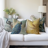billige dyrestil-vintage peacock dobbel sideputetrekk 1 stk mykt putetrekk putetrekk til sofa soverom stue overlegen kvalitet maskinvaskbar