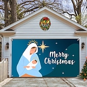 お買い得  屋外装飾-クリスマスガレージドアバナー、屋内屋外クリスマス休暇、幸せな背景、装飾カバー、クリスマス新年あけましておめでとうございますバナー、大型ドアカバー、クリスマス装飾