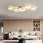 economico Lampade da soffitto-plafoniera a led design circolare 100 cm lampadario moderno a sospensione in metallo 5 teste lampada a sospensione a led plafoniera a sospensione creativa in nero per soggiorno ristorante bar 110-240v