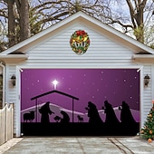 お買い得  屋外装飾-クリスマスガレージドアバナー、屋内屋外クリスマス休暇、幸せな背景、装飾カバー、クリスマス新年あけましておめでとうございますバナー、大型ドアカバー、クリスマス装飾