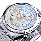 cheap Mechanical Watches-JARAGAR Mechanical Watch for Men Aviator Series Military True Men Sport Automatic Watch Luxury Stainless Steel Mechanical Male Clock Hour Luminous Wristwatch Blue Glass
