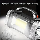 abordables Luces de trabajo-Luz portátil solar multifuncional, linterna led recargable por USB con luz lateral, resistente al agua, reflector, 1 ud. &amp;Foco, linterna de mano para acampar al aire libre en casa, pescar, hacer