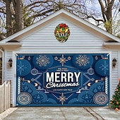 cheap Outdoor Decorations-Christmas Garage Door Banner, Indoor Outdoor Christmas Holidays, Happy Background, Decoration Cover, Christmas Happy New Year Banner, Large Door Cover, Christmas Decoration