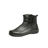 ieftine Botine-Pentru femei Cizme Cadouri de Valentin Mărime Plus Size Pantofi de confort Zilnic Culoare solidă Ghete Botine Iarnă Toc Drept Vârf rotund Elegant Pluș Casual Imitație Piele Dantelat Negru Rosu Gri