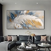 tanie Obrazy z martwą naturą-Handmade ręcznie malowany obraz olejny wall art nowoczesne abstrakcyjne pióro martwa natura krajobraz dekoracja wnętrz walcowane płótno bez ramki nierozciągnięte