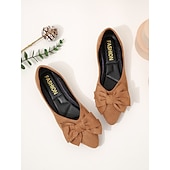 cheap Women&#039;s Flats-Women&#039;s Black Pointed Toe Flats with Bow – Elegant Slip-On Loafers for Ladies, Comfortable Casual Shoes for Work, Office, and Daily Wear