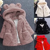 voordelige Bovenkleding-Kinderen Voor meisjes Winterjas Effen Kleur Actief School jas bovenkleding 2-8 jaar Herfst Zwart Wit Blozend Roze