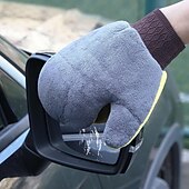 preiswerte Auto-Reinigungswerkzeug-2 Stück Autopflege Reinigungsbürsten Polierhandschuh Bürste Wolle Autowaschhandschuh Autowaschschwamm Wachshandschuhe Autozubehör