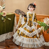 economico Vestiti-Gotico Rococò Ispirato al vintage Vestito Costume da festa Mascherata Principessa Shakespeare Tinta unica Abito da ballo Costume Ragazze Reale Halloween Carnevale Giornata universale dell'infanzia