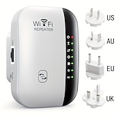 abordables Routers Wireless-Repetidor wifi de 300 Mbps, amplificador de señal wifi, amplificador wifi, repetidor wifi inalámbrico de largo alcance 802.11n, punto de acceso
