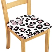 abordables Couverture de chaise de salle à manger-Housse de chaise de salle à manger housse de siège de chaise extensible en daim hydrofuge doux uni couleur unie durable lavable protecteur de meubles pour salle à manger fête