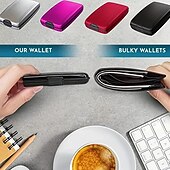 billige kortholdere og etuier-Tyverisikringslommebok mini bærbar oppbevaringsveske lett kredittkortveske, minimalistisk veske