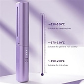 billige Personlig beskyttelse-2-i-1 rettetang til lat hår trådløst hår hot comb mini usb oppladbar rettetang krøllete hårpinne hurtigvarmende rettebørste for hjemreise-1 stk.
