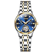 olcso Mechanikus órák-OLEVS Női Mechanikus óra Luxus Divat Üzlet Karóra Csontváz Automatikus önfelhúzós Tourbillon Fénylő ötvözet Néz