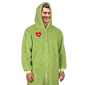 billiga Matchande familjepyjamas-jultomten Grönt monster lurvigt Familj jul pyjamas Nattkläder Julpyjamas Herr Dam Pojkar Flickor Jul Cosplay kostym Barn Vuxna Jul Maskerad julafton Jul Fest Onesie