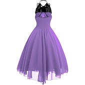 cheap Dresses-Women&#039;s Sleeveless Gothic Dress with Corset Halter Lace Swing Cocktail Dress Tulle Dress Formal Casual Halloween Punk Hippie Dresses