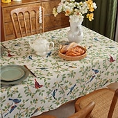 cheap Tablecloth-Rectangle Tablecloth Vintage Floral  Jacquard Table Cloths with Tassels Cotton Linen Table Covers for Dinner Parties Outdoor Decoration
