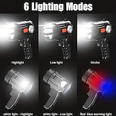 baratos Luzes de trabalho-Holofote portátil de 1 unidade, luz de flash forte, tocha doméstica led poderosa, lanterna de pesca à prova d&#039;água ao ar livre, holofote recarregável usb com filtro de lente de 3 cores vermelho azul