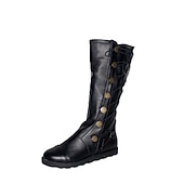 abordables Botas vintage-Botas altas medievales con cordones marrones para mujer: botas vintage de piel sintética con botones decorativos para cosplay, ferias renacentistas y recreaciones históricas