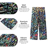 preiswerte Bedruckte Freizeithosen für Herren-Herren Hose Hosen Sommerhosen Strandhose Kordelzug Elastische Taille 3D-Druck Farbblock Grafik-Drucke Geometrie Komfort Casual Täglich Festtage Strassenmode Hawaiianisch Hellgrün Rote