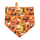 baratos Bandanas e Chapéus-Cachorros Gatos Bandana de Cachorro Acessórios para babadores triângulo Moda Engraçado Respirável Macio Lavável Confortável Festa dia das Bruxas De Cama Casual / Diário Festival Roupas para cães for