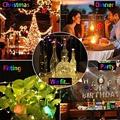 economico Striscie luci a batteria-elegante festa di nozze ricevimento 20 confezioni luci per bottiglie di vino 2m con tappo di sughero – mini luci a led a batteria per fai da te casa giardino festival decor