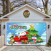 cheap Outdoor Decorations-Christmas Garage Door Banner, Indoor Outdoor Christmas Holidays, Happy Background, Decoration Cover, Christmas Happy New Year Banner, Large Door Cover, Christmas Decoration