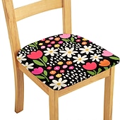 abordables Couverture de chaise de salle à manger-Housse de chaise de salle à manger housse de siège de chaise extensible en daim hydrofuge doux uni couleur unie durable lavable protecteur de meubles pour salle à manger fête