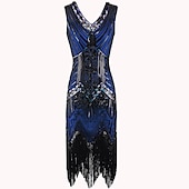 olcso Öltözetek-Retró Ordító 20-as évek 1920-as évek Flapper ruha Szerepjáték Jelmezek Felszerelések A nagy Gatsby Esküvői Vendég Flitter Rojt Női Karácsony Mindszentek napja Farsang Halloween Buli / Este Esküvői